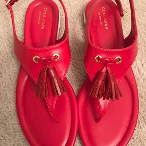 Cole Haan red thong sandals